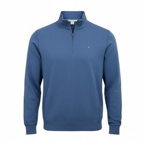 CRICQUET Mens Sz Large Blue Quarter Zip Pullover Sweatshirt (X19)